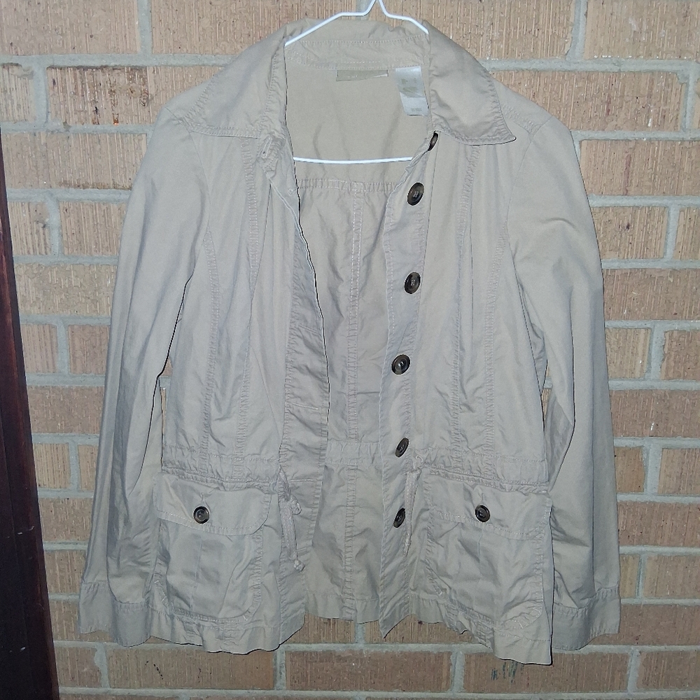 Liz Claiborne Beige Utility Jacket for Women Size S EUC